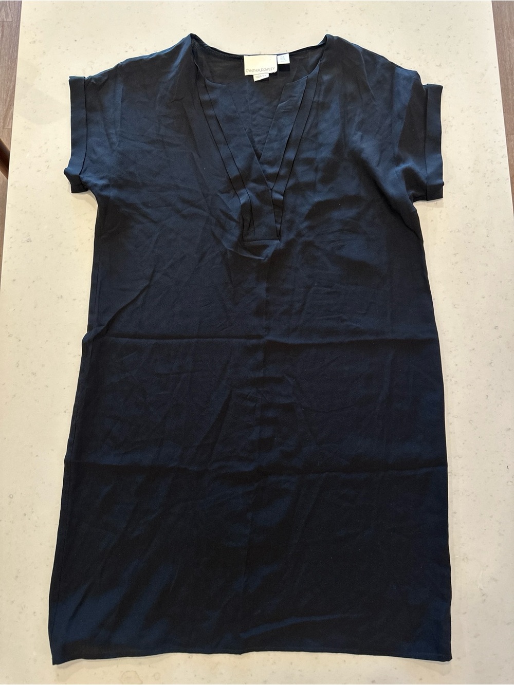 NWOT Cynthia Rowley Black 100% Silk Shift Dress Size 8 Designer Premium Summer